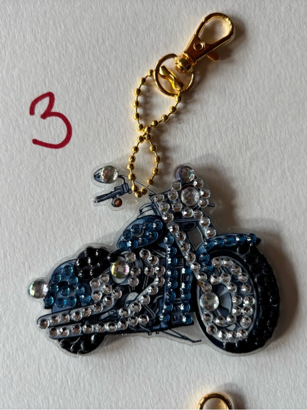 Rhinestone motorcycle keychains